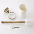 Toilet Brush with Holder for Bathroom, Antique Bronze Wall Mounted Hardware Accessories, Porcelain Design