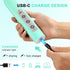 YUSWKO Baby Blue Handheld Milk Frother Wand, Rechargeable Electric Whisk with 3 Heads for Coffee, Latte, Hot Chocolate