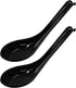 2PCS Black Melamine Asian Soup Spoons for Miso, Ramen, Wonton, Dumpling, Pho, Rice Noodle, Soba