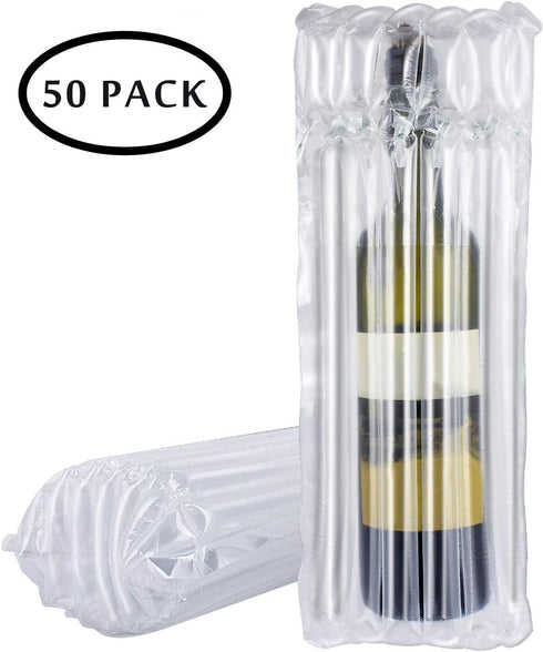 50 PACK Packaging YunKo Wine Bottle Protector Inflatable Bottle Shipping Bags Air Column Bubble Cushion Sleeves