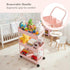 3 danpinera Slim Storage Cart, Tier Narrow Rolling Cart on Wheels Bathroom Organizer with Dividers Handle Hanging Cups