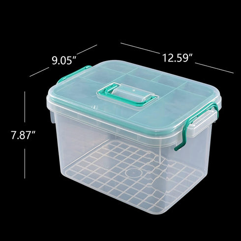 Vababa 12.59" 9.05" 7.87" Clear Locking First Aid Storage Box - x x