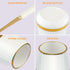 6PCS Mini Dessert Spoons Set, Small Stainless Steel Gold Tea Spoons with Ceramic Jar Holder