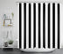LB Black and White Shower Curtain, Striped Bathroom Curtain, 72x72 inch Waterproof Polyester Fabric