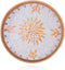 Nonam Shellac Rattan Tray with Mother of Pearl Inlay, Round Decorative Serving Tray