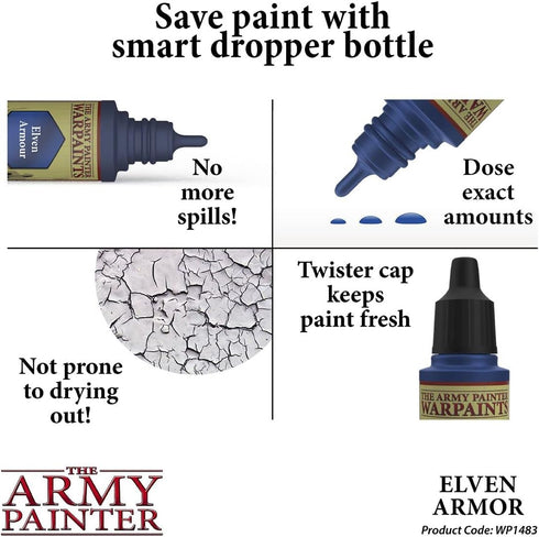 The Army Painter Elven Armour Warpaint - Acrylic Non-Toxic Heavily Pigmented Water Based Paint for Tabletop