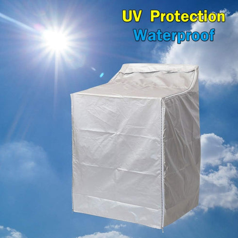QLLY Washer/Dryer Cover for Top-loading Machine, Waterproof, Dustproof, Sun-Proof, W29”D28”H43” (Basic Silver)
