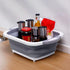Folding Cutting Board with Draining Plug, Multi-Function Collapsible Basket for Washing Fruits and Vegetables