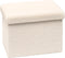 PINPLUS Storage Ottoman Cube Ottoman Foot Rest,Small Foldable Portable Boucle Upholstered Sherpa