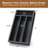 Narrow Wooden Cutlery Tray, Small 12" x 6.7" Utensil Organizer for Drawer Insert, Bamboo Silverware Tray, Black Wood