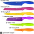 ColorSlice 12 Piece Color-Coded Kitchen Knife set 6 Non Stick Dishwasher Safe Knives w/Blade Guards/Sheaths Sharp Stainless Steel Anti Rust Coated Best Multicolor by Gourmet Forged