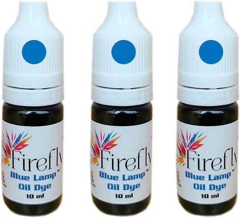 Firefly Fuels Lamp Oil Dye – Blue Color Drops for Paraffin or Tiki Torch Fuel, 3 x 10ml Bottles