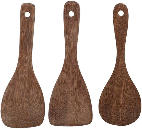 Fdit Kitchen Cooking Tool Shovel, Wooden Spatula Fried Rice Turner Utensils for Cooking Roasting (Semicircular)