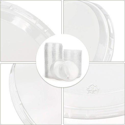 Beasea Aluminum Foil Cups with Lids, 100pcs Disposable Plastic Souffle Cup for Baking