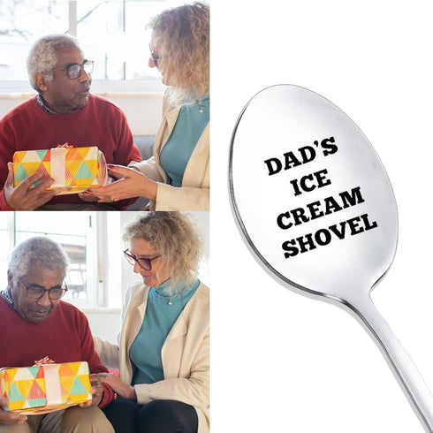 Birthday Christmas Gift for Dad, Ice Cream Spoon, Unique Dad's Day Gift for Fathers Day from Daughter, Son