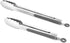 304 Stainless Steel Kitchen Cooking Tongs Set of 2, 9" and 12" Grilling Barbeque Locking Food Tongs, Grey