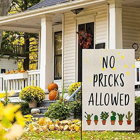 Welcome Garden Flags, Double Sided Summer Yard Flag, Cute Cactus Design for Porch Patio Backyard Outdoor 12.5 x 18 Inch
