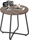 VECELO Outdoor Side Table,17.7 inch Patio Small Round End Table,Waterproof Wood Table