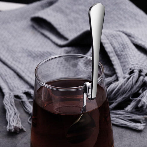 4pcs Hanging Coffee Spoons, Bending Handle Stainless Steel Jam Spoons for Tea, Coffee, Dessert