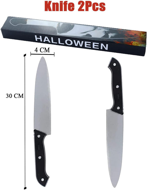 Classic Knife 2Pcs,Halloween Kills Butcher Knife Prop Silver by MyersCostume
