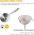 Stainless Steel Funnels, 3 in 1 Kitchen Funnels with Handy Handle for Transferring Liquid, Dry Ingredients & Powder