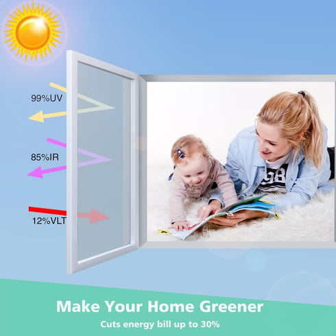 Volcanics One Way Window Privacy Film, Sun Blocking Reflective Solar Tint, 17.5 x 78.7 Inches, Silver