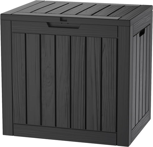 TARKARI 35 Gallon Lockable Resin Deck Box, Waterproof & UV-Resistant Outdoor Storage