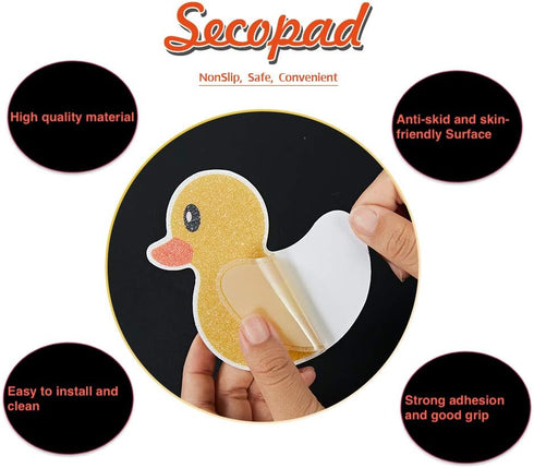 4.5" 3.5" Secopad Non Slip Bathtub Stickers, Duck Adhesive Kids Anti Slip Decal Treads for Shower and Bath Tub