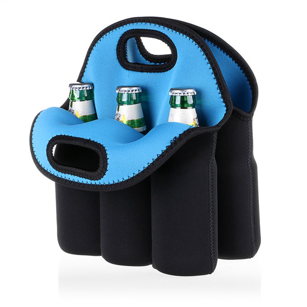 Hipiwe 6 Pack Insulated Neoprene Bottle Can Carrier Tote for Baby Bottle Cooler Bag with Secure Carry Handle