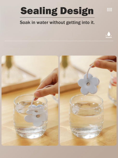 Small Flower USB Humidifier, Creative Mini Ultrasonic Fogger for Home Bedroom Office Desk (Blue+Red)