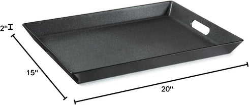 GET RST-1522-BK 15" 20", G.E.T. Non-Skid Ottoman / Coffee Table Serving Tray, x Black