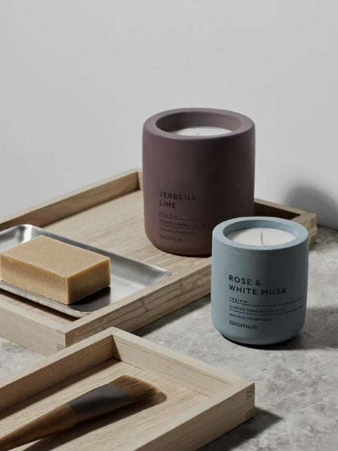 Blomus Fraga Lily White S Candle, Soy Wax Concrete