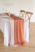 Ling's Moment Terracotta & Nude Pink Silky Crinkle Chiffon Table Runner 30" x 120" (Set of 2) Burnt Orange for Wedding