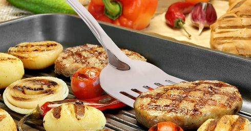 Zulay Kitchen Stainless Steel Metal Spatula - Lightweight, Durable Turner with Comfortable Grip (14.8")