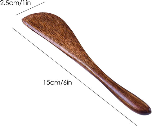 6 Pack Wooden Butter Knife, 6 Inch Condiment Knives, Handy Kitchen Utensils for Spreading