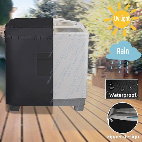 Twin Tub Washing Machine Cover for 28lbs Portable Mini Compact Washer, Waterproof & Sun-Proof, Zipper Design