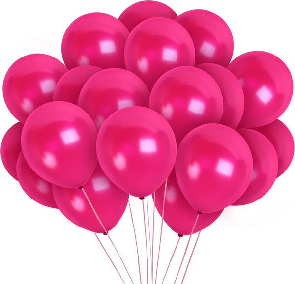 Treasured 36 Metallic Magenta Balloons - Dark & Bright Pink, 12 Inch Latex Balloons
