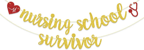 Nursing School Survivor Banner, Congrats Nurse/RN Grad Party Decor Party Decorations Supplies