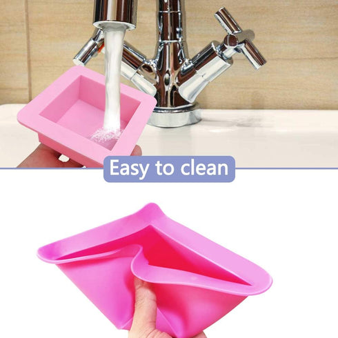 3 Pcs Non-Stick Square Baking Silicone Molds, Quick Release Bread Pan Tray for Cheese Cake, Handmade Toast Mold - Rose