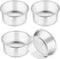 TeamFar 4 Inch Cake Pan, 4 Pcs Mini Cake Pan Round Tier Baking Tins Set, Stainless Steel, Healthy & Sturdy