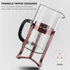 QUQIYSO French Press Coffee Maker, 34oz 304 Stainless Steel with 4 Filter, Borosilicate Glass, Easy to Clean, Copper