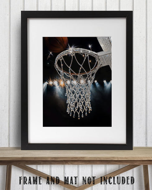 The Money Shot Diamond Basketball Hoop: 11x14 Unframed Poster - Luxury Hoop for Hoopers, Game Room Decor