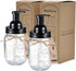 SheeChung Mason Jar Foaming Soap Dispenser, Rustproof Stainless Steel Lid & Pump, Glass for Bathroom Kitchen (2 pk)