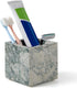 Desk,3.93inch Real Luxurious Natural Marble Toothbrush Holder & Makeup Brush Organizer & Pen Holder for Square Marble