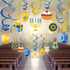 30PCS Hanukkah Decorations Hanging Swirls, Holiday Chanukah Party Supplies Ceiling Decor