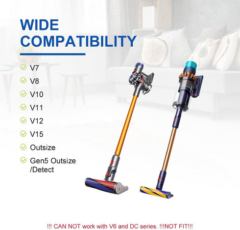 LANMU Flexible Crevice Tool Vacuum Hose for Dyson V15 V12 V11 V10 V8 V7, Attachments for Hard-to-Reach Areas