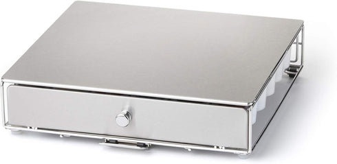 Nifty Coffee Pod Drawer – Stainless-Steel Rolling Drawer for 36 K-Cups, Under Coffee Pot Storage Organizer