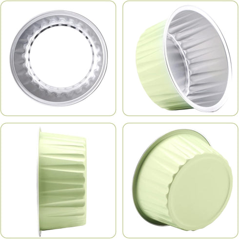 EUSOAR Foil Cupcake Wrappers, 30pcs 5oz Disposable Aluminum Foil Baking Cups with Lids, Mini Cheesecake Pan