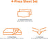 4 Set 14-Inch Amazon Basics Lightweight Super Soft Easy Care Breathable Microfiber Piece Bed Sheets with Deep Pockets