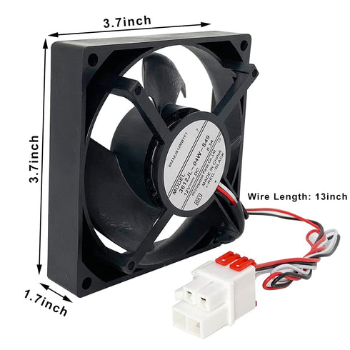 3612JL-04W-S49 Refrigerator Evaporator Fan Motor Replacement for Samsung Fridge Fan Parts DA81-06013A DA31-00287A U92C12MS1B3-52, 12V DC Fan Fit RF28HMEDBSR/AA RF28HFEDBSG/AA, RF263BEAESR/AA